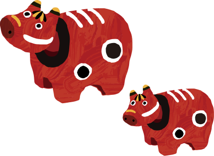 赤べこのイラスト